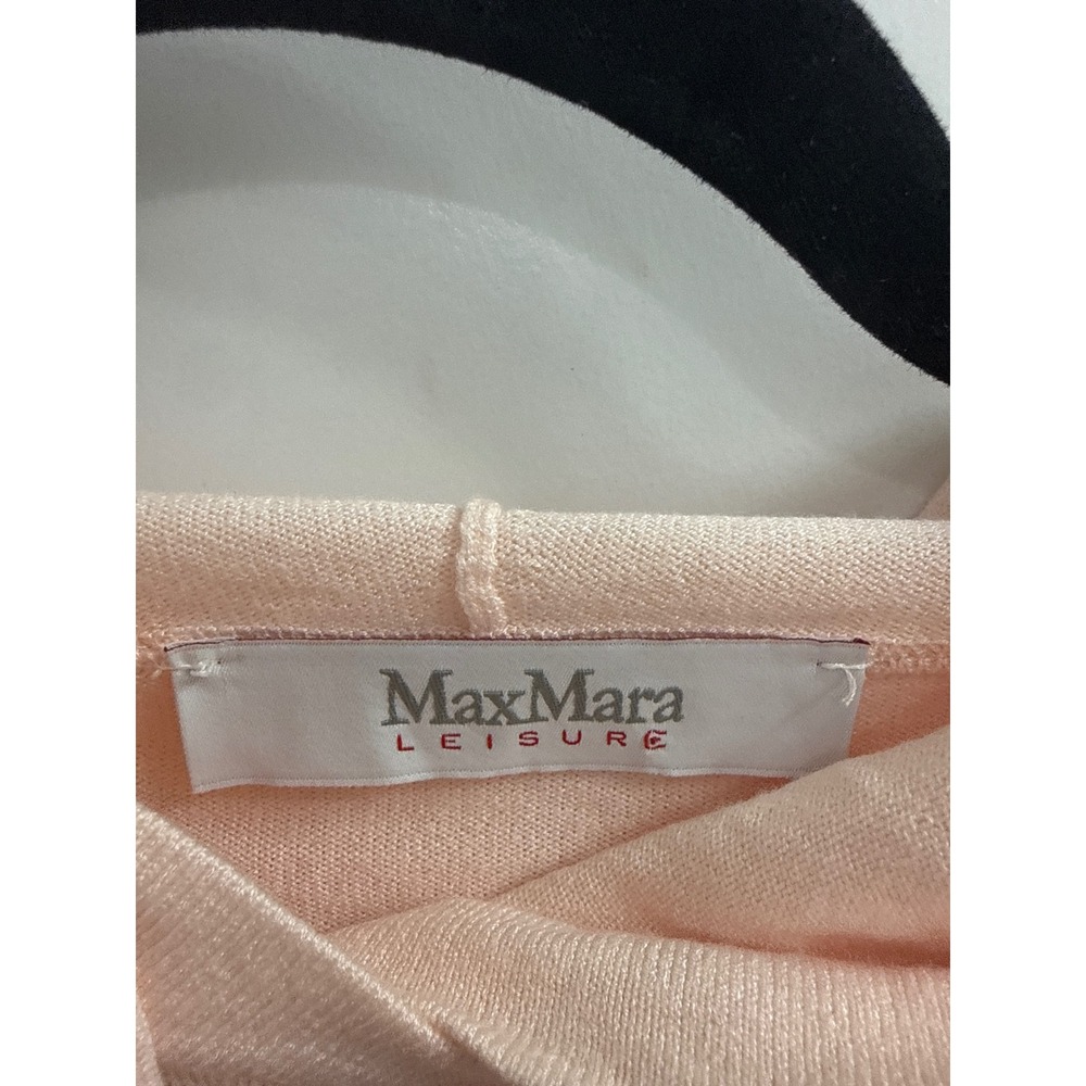 Max Mara Leisure Womens Peach Pink Hooded Knit Sweater Pullover Drawstring small - Picture 2 of 2